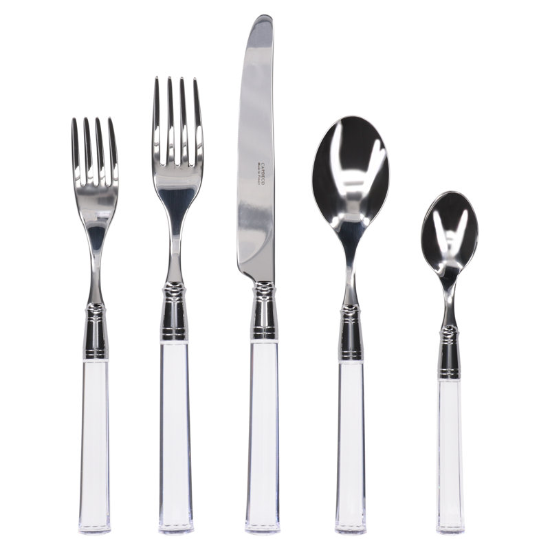 BIA Cordon Bleu Doric 5 Piece 18/10 Stainless Steel Flatware Set, Service for 1