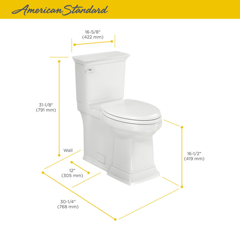 Toilette allongée deux pièces Town Square® S 1,28 GPF (économe en eau) avec puissance autonettoyante (siège inclus), Blanc