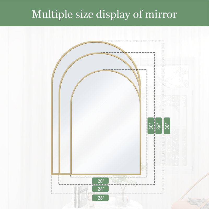 Miroir de salle de bain Yazlen Cornelia, Or, 38 po x 26 po