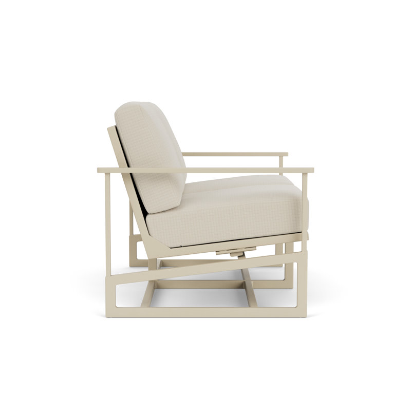 Outdoor Summit Rocker Bench with Cushions, Linen, Beach Natural, Linen