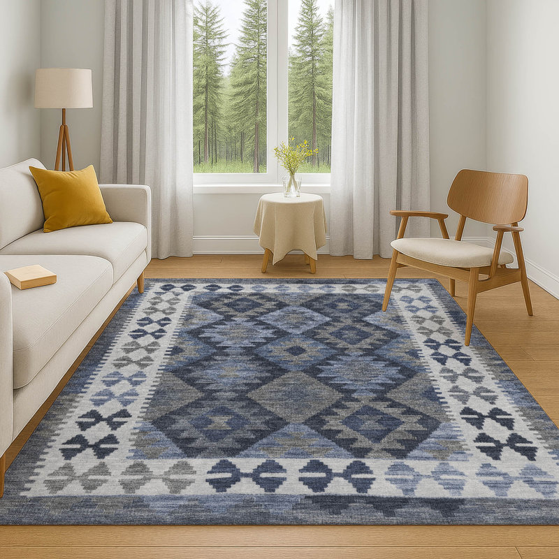 Premium Machine Washable Tara AMF1915 Tribal Rug, Rectangle 10' x 14'