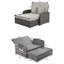 Chaise longue double en rotin PE pour 2 personnes avec dossier réglable et coussins-344419336