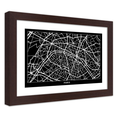 City Map Of Paris - Single Picture Frame Print