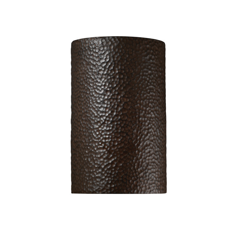 Ranks 1 - Light Flush Mounted Sconce, 12.5" H x 7.75" W x 4" D, Hammered Iron, Integrated LED