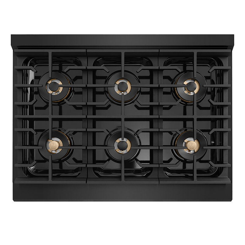 ZLINE Autograph 36" Paramount Dual Fuel Range w/ 6 Burners & Champagne Bronze Accents (SDRZ-36-CB), 5.2 cu ft, 6 burners