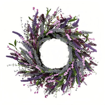 24" Lavender Floral Spring Wreath