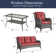 Carolina 5-Person Square Outdoor Conversation Set With 3-Seat Sofa And Coffee Table