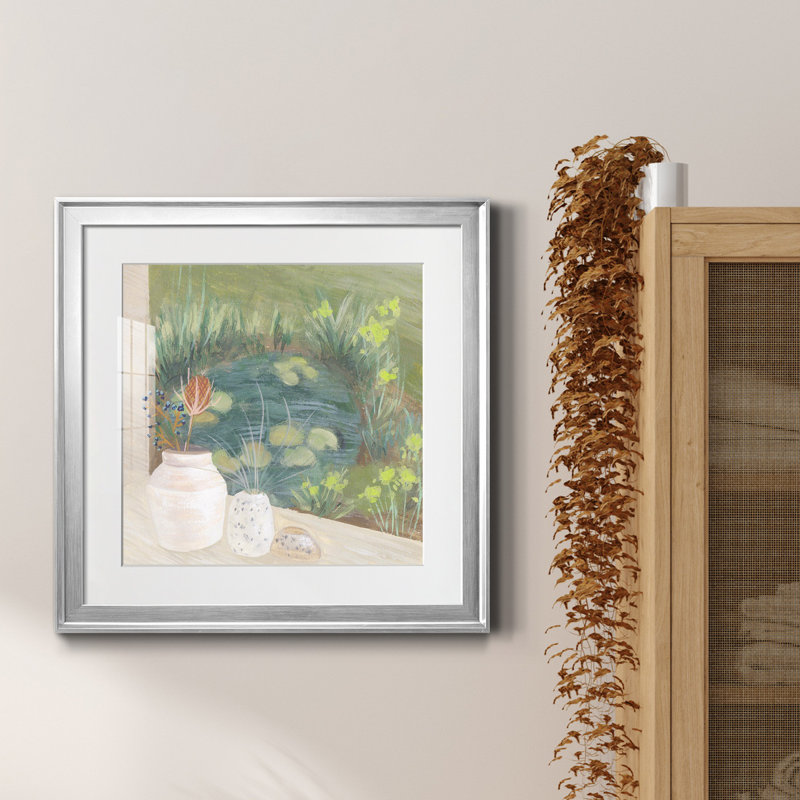 27_Window Plants IV-Premium, reproduction encadrée - prête à être accrochée, Papier avec cadre argenté, Blanc