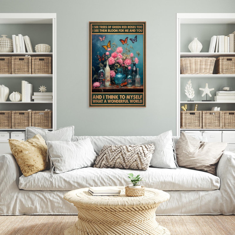 «Leshae Flowers What A Wonderful World», reproduction sur toile, H 20 po x l 16 po x P 1,25 po