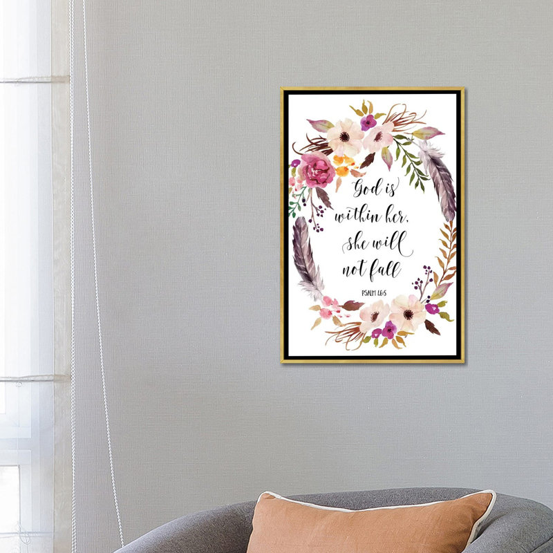 Impression d’art textuel, "God is within her it not Fall, Psaume 46:5" par Eden Printables-impression d’art textuel