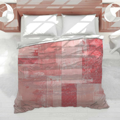 Red Geometric Patchwork Comforter