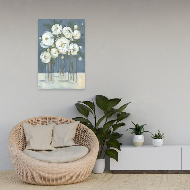 Art contemporain pivoines abstraites, H 24 po x l 16 po