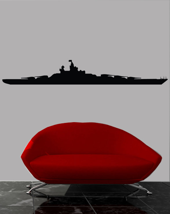 Adhésif décoratif Haynes Battleship I Silhouette, H 12,5 po x l 84 po