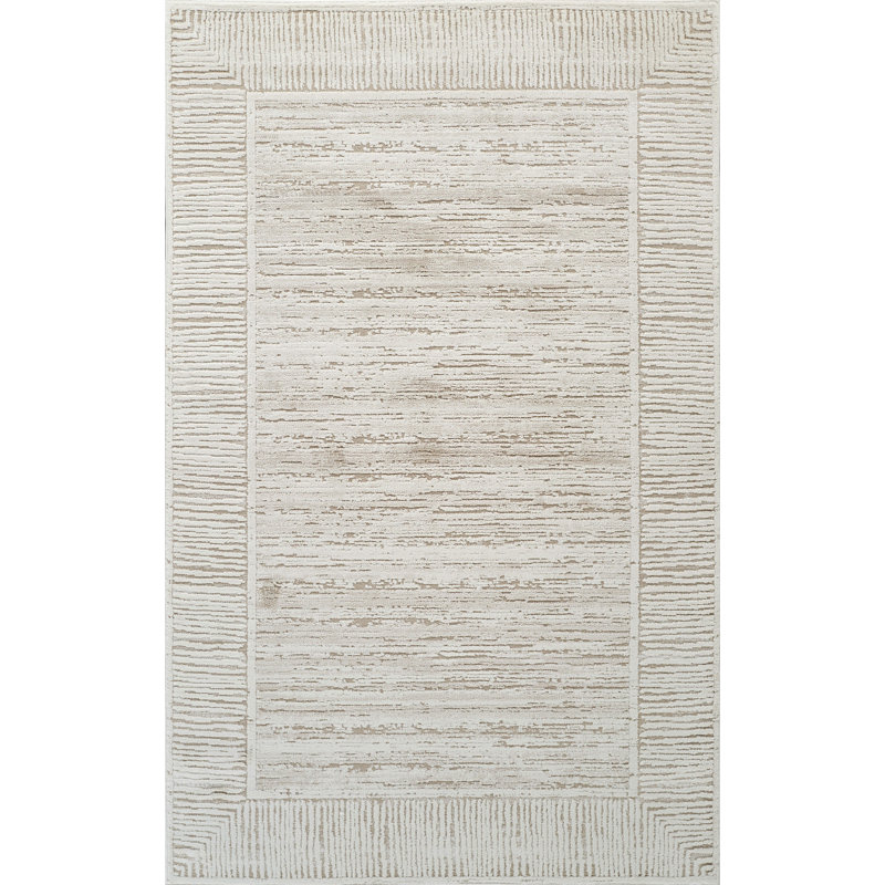 Tapis tissé à la machine Isborne , Brun / Beige, Rectangle 4 pi 3 po x 6 pi
