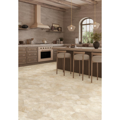 NEW ADURA®APEX with Microban® Luxxe Hexagon 13.6" x 11.8" x 5mm Luxury Vinyl Tile in Pearl