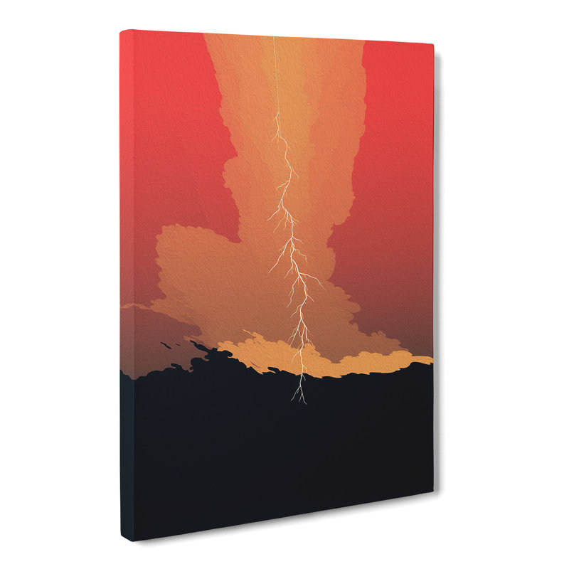Lightning Minimalism - Wrapped Canvas Print, 60cm H x 40cm W x 3cm D