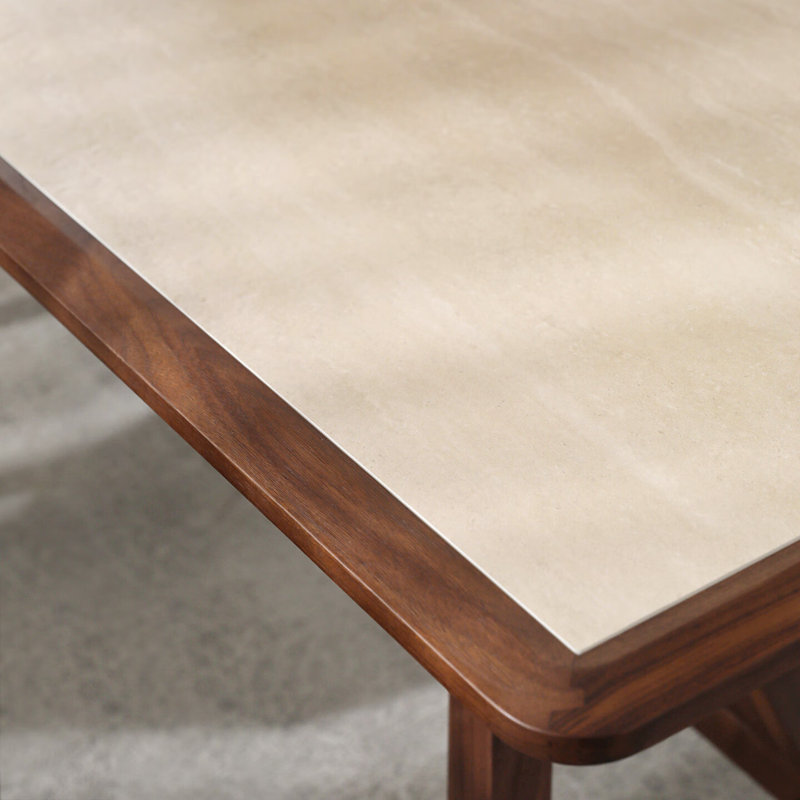 Table de salle à manger de style français rétro et tendance, Blanc cassé