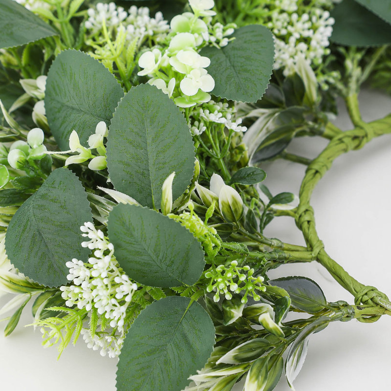 Ensemble de 6 bougies anneau d'eucalyptus artificiel