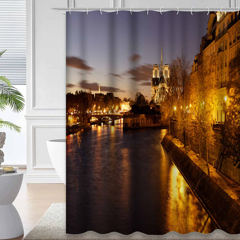 Rideau de douche Paris Night River City, L 72 po x l 78 po