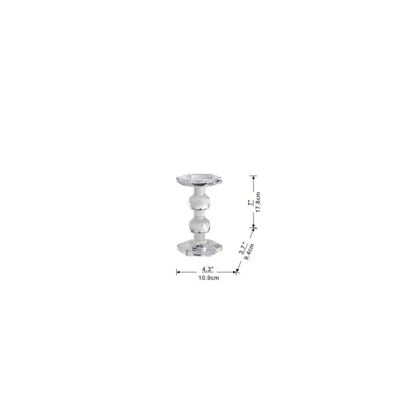 Crystal Tabletop Candlestick, 7.5'' H X 3'' W X 3'' D