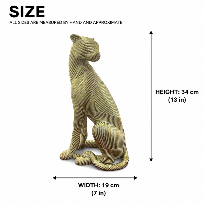Figurine élégante sculpture léopard au fini mat, parfaite pour la décoration moderne, 19 x 14 x 34 cm