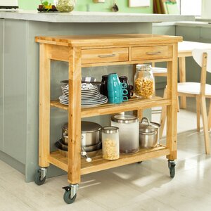 Winston Porter Andwele Solid Wood Kitchen Cart & Reviews | Wayfair
