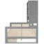 Lit de jour élégant en bois gris avec 2 tiroirs et armoire et tablette combinées-28536329
