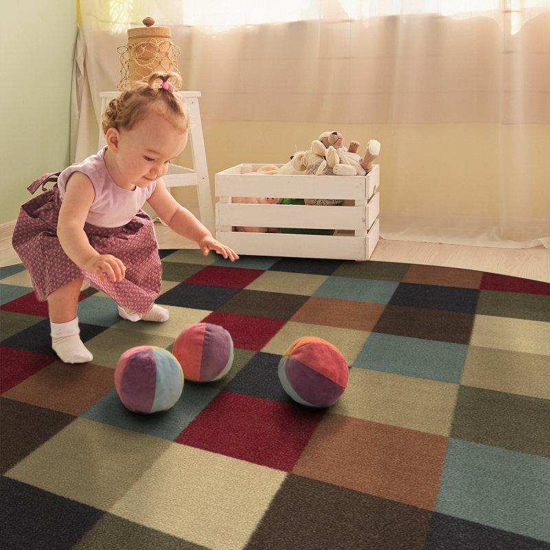 Non-Slip Checkered Area Rug For Living Room, Hallway Runner, Entryway Rug, Oval 5' x 6'6"