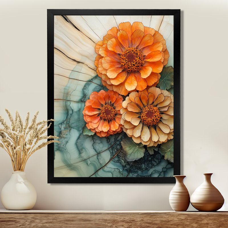 Gothard - art mural floral, Noir, H 20 po x l 12 po, Reproduction encadrée d'une seule photo