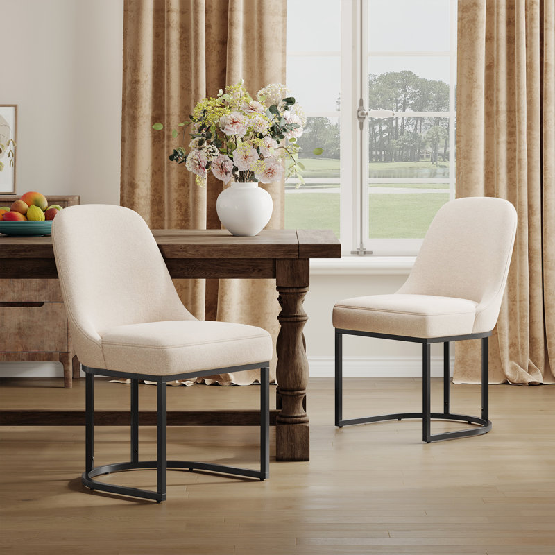 Chaise de salle à manger rembourrée Modern, Beige