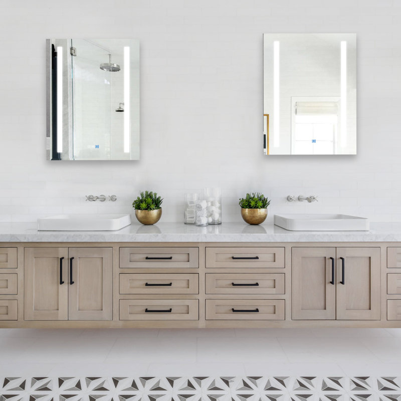 Livvi 20'' W 26'' H Frameless LED Medicine Cabinet with Mirror and 2 Adjustable Shelves, Left