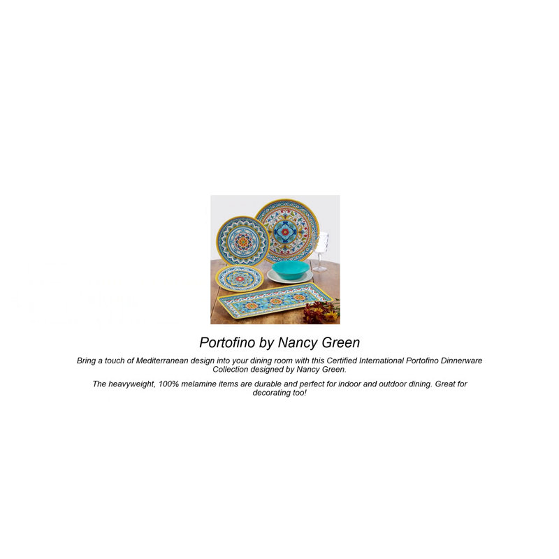Portofino 12-Piece Multicolor Melamine Floral Dinnerware Set