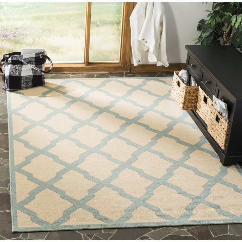 Ferrill Linden 100 Performance Geometric Indoor/Outdoor Area Rug, Rectangle 9' x 12'
