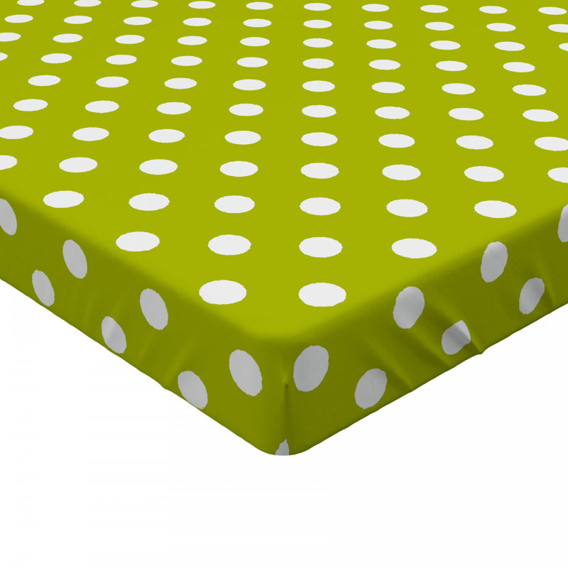 Microfiber Polka Dots Fitted Sheet, Twin Fitted Sheet, Green Polka Dots