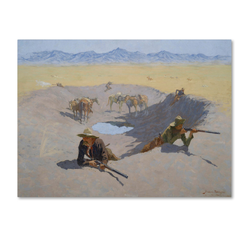 «Fight For The Waterhole», reproduction sur toile tendue, H 18 po x l 24 po