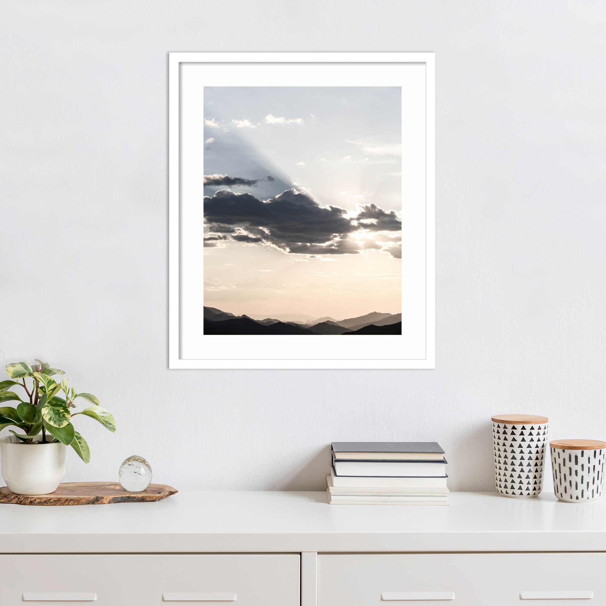 Sonstraal Sunset by Shot by Clint Wood Framed Wall Art Print, 25" H x 21" W, White 