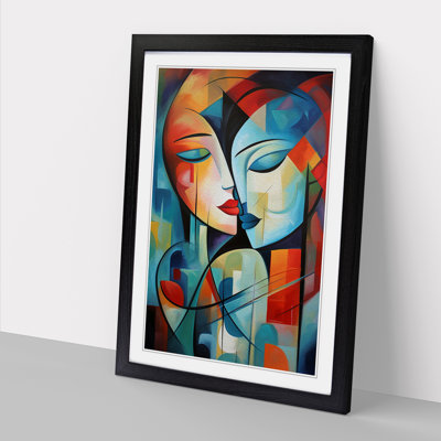 Lovers Abstract No.3 - Single Picture Frame Print on Wood