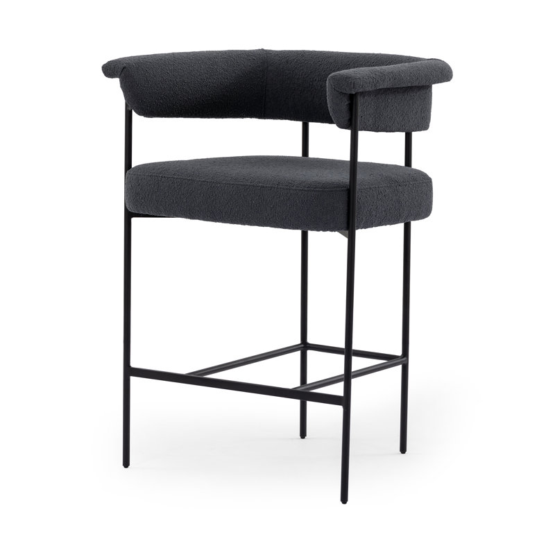Tabouret de bar et de comptoir Lyssa, Tabouret de comptoir (siège d'une hauteur de 26,5, Orly Natural Polyester, Couleur unie