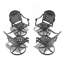 Cast Aluminum Patio Swivel Chair 4PCS With Black Frame and Red Cushions