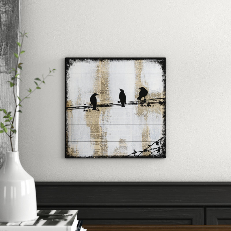 « gossip à oreilles » par vicki butler, reproduction d’art sur bois blanc, H 40 po x l 40 po x P 1,5 po