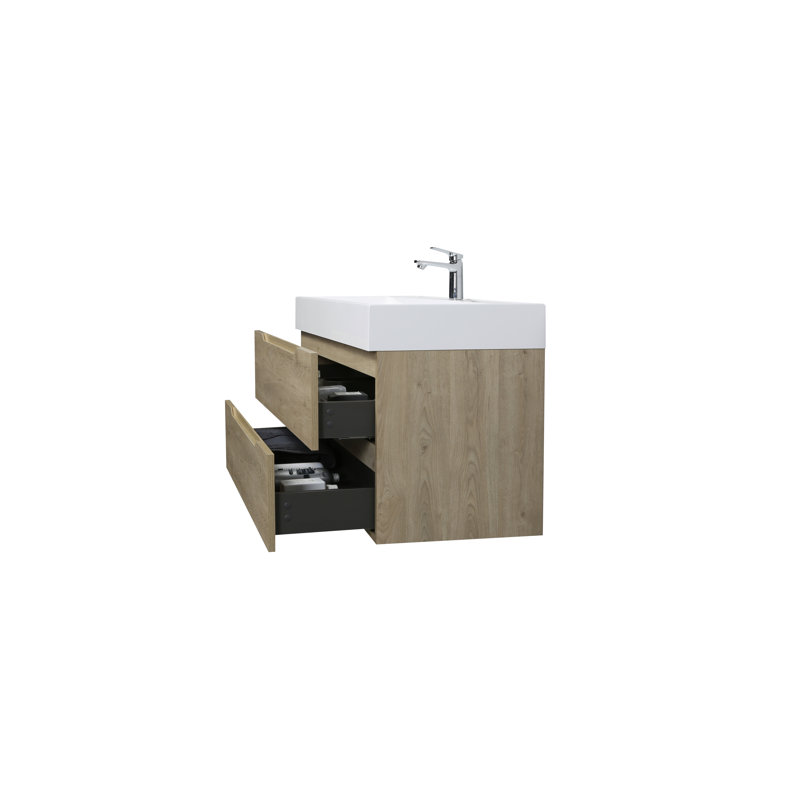 Meuble-lavabo flottant Combo T de 47 po avec plateau intégré
