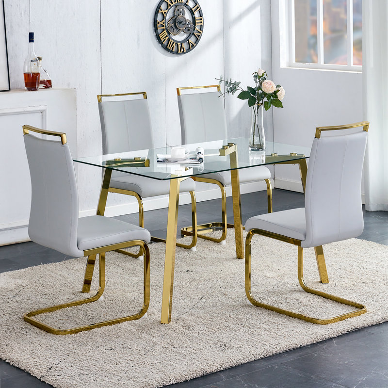Modern Minimalist Dining Table for Restaurants and Living Rooms, with tempered glass tabletop and  metal legs,dinning table,dining room table