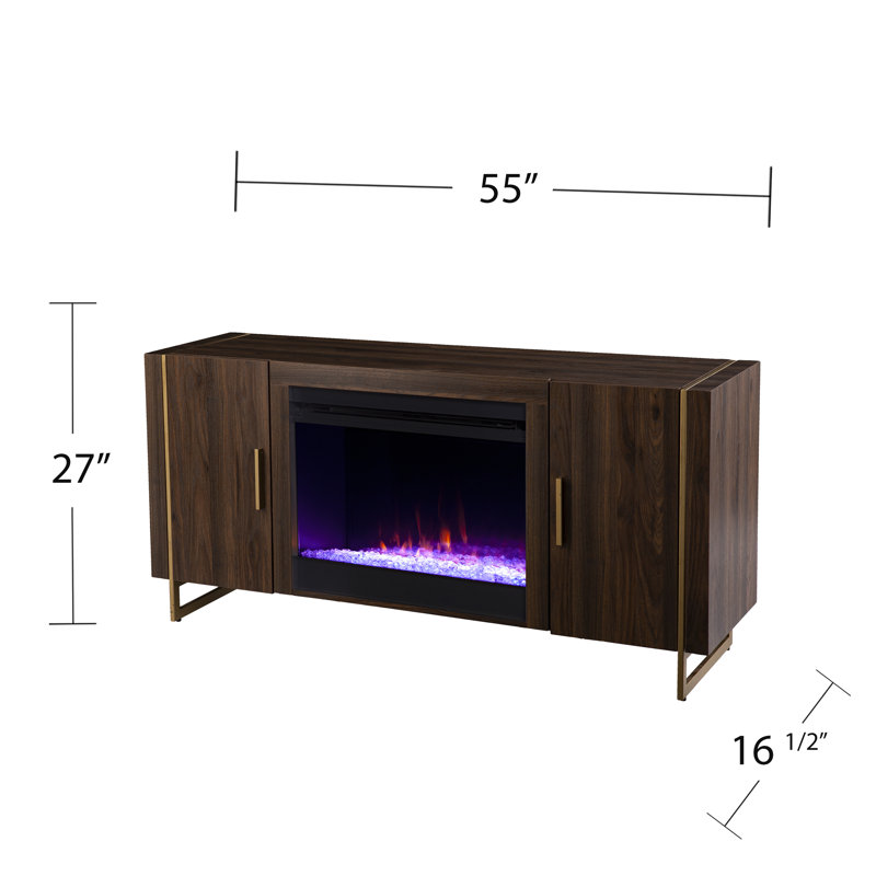 Duvivier Color Changing Fireplace with Media Storage