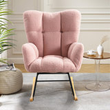 Teddy Upholstered Nursery Rocking Chair with Side Pockets