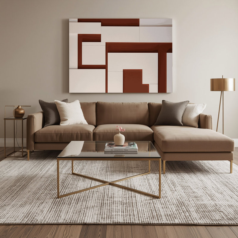 Minimalisme 23, art mural sur toile brune, H 16 po x l 20 po