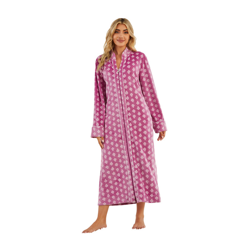 Peignoir fille avec poches mi-mollet, Rose, TG