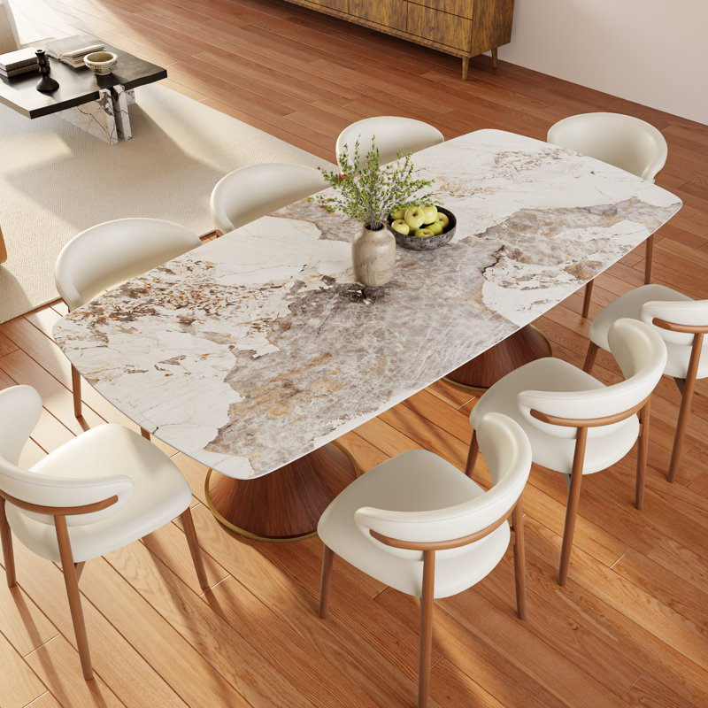 Table de salle à manger Anjelyn, H 29,53 po x L 93,7 po x l 43,31 po, Sable