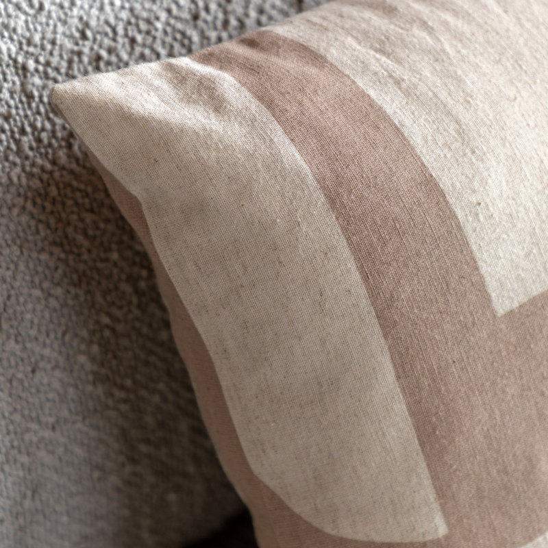 Abstract Square Cushion, Taupe