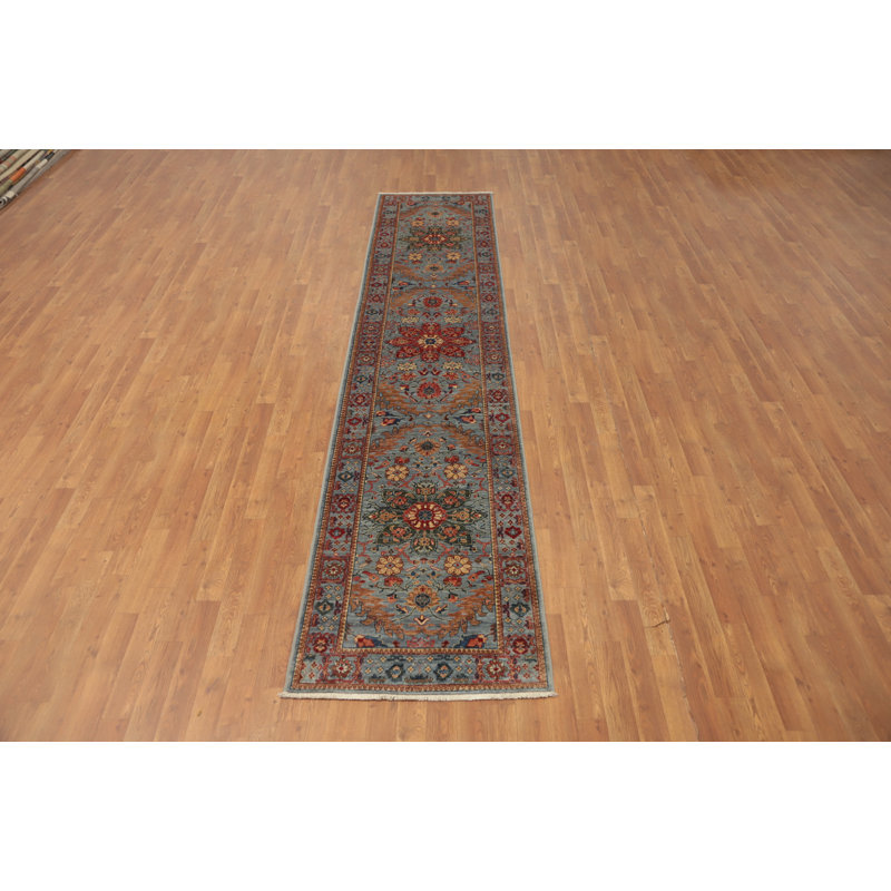 Tapis artisanal complexe à motif floral complexe 3 x 12