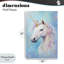Licorne blanche sur plaque murale bleue, design by Creative Studio-107623593